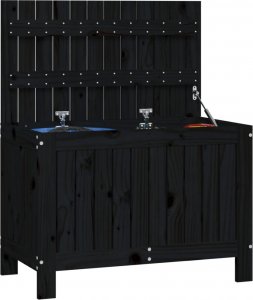 Skrzynia ogrodowa vidaXL Skrzynia ogrodowa, czarna, 76x42,5x54 cm, sosnowa 4
