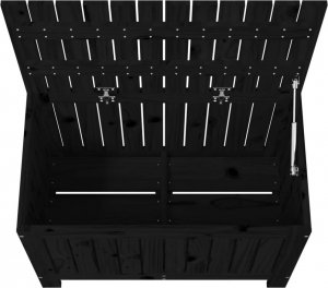 Skrzynia ogrodowa vidaXL Skrzynia ogrodowa, czarna, 76x42,5x54 cm, sosnowa 8