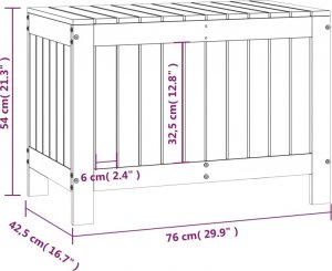 Skrzynia ogrodowa vidaXL Skrzynia ogrodowa, czarna, 76x42,5x54 cm, sosnowa 10