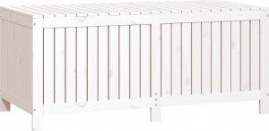 Skrzynia ogrodowa vidaXL Skrzynia ogrodowa, biała, 147x68x64 cm, lite drewno sosnowe 5