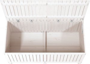 Skrzynia ogrodowa vidaXL Skrzynia ogrodowa, biała, 147x68x64 cm, lite drewno sosnowe 8