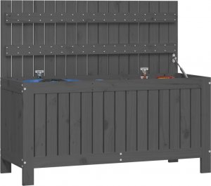 Skrzynia ogrodowa vidaXL Skrzynia ogrodowa, szara, 108x42,5x54 cm, lite drewno sosnowe 4