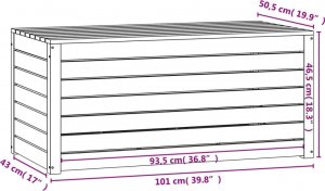Skrzynia ogrodowa vidaXL Skrzynia ogrodowa, szara, 101x50,5x46,5 cm, lite drewno sosnowe 10