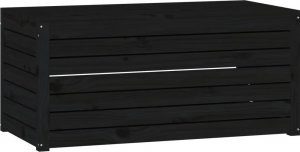 Skrzynia ogrodowa vidaXL Skrzynia ogrodowa, czarna, 101x50,5x46,5 cm, drewno sosnowe 2