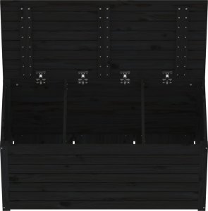 Skrzynia ogrodowa vidaXL Skrzynia ogrodowa, czarna, 101x50,5x46,5 cm, drewno sosnowe 8