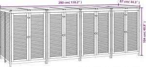 Skrzynia ogrodowa vidaXL Skrzynia ogrodowa, 280x87x104 cm, lite drewno akacjowe 8