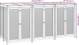 Skrzynia ogrodowa vidaXL Skrzynia ogrodowa, 210x87x104 cm, lite drewno akacjowe 8