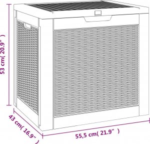 Skrzynia ogrodowa vidaXL Skrzynia ogrodowa, czarna, 55,5x43x53 cm, polipropylen 8