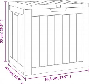 Skrzynia ogrodowa vidaXL vidaXL Skrzynia ogrodowa, szara, 55,5x43x53 cm, polipropylen 9