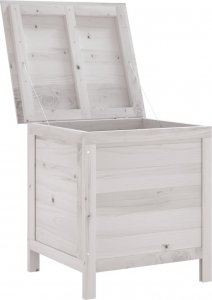 Skrzynia ogrodowa vidaXL Skrzynia ogrodowa, biała, 50x49x56,5 cm, lite drewno jodłowe 3