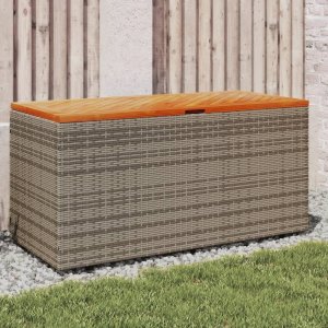 Skrzynia ogrodowa vidaXL vidaXL Skrzynia ogrodowa, szara, 110x50x54 cm, polirattan i akacja 1