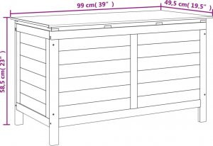 Skrzynia ogrodowa vidaXL vidaXL Skrzynia ogrodowa, 99x49,5x58,5 cm, lite drewno jodłowe 8