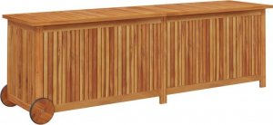 Skrzynia ogrodowa vidaXL Skrzynia ogrodowa na kółkach, 150x50x58cm, lite drewno akacjowe 2