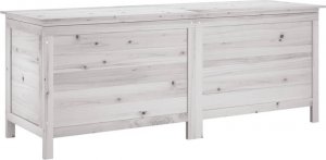 Skrzynia ogrodowa vidaXL Skrzynia ogrodowa, biała, 150x50x56,5 cm, lite drewno jodłowe 2