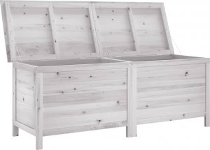 Skrzynia ogrodowa vidaXL Skrzynia ogrodowa, biała, 150x50x56,5 cm, lite drewno jodłowe 3