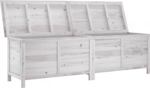 Skrzynia ogrodowa vidaXL Skrzynia ogrodowa, biała, 198,5x50x56,5 cm, lite drewno jodłowe 3