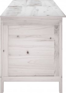 Skrzynia ogrodowa vidaXL Skrzynia ogrodowa, biała, 198,5x50x56,5 cm, lite drewno jodłowe 5