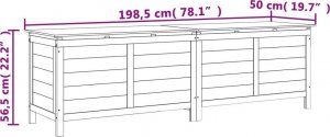 Skrzynia ogrodowa vidaXL Skrzynia ogrodowa, 198,5x50x56,5 cm, lite drewno jodłowe 8