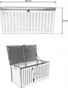 Skrzynia ogrodowa kontrast Duża skrzynia ogrodowa kufer schowek 270L szara 4