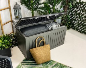 Skrzynia ogrodowa kontrast Duża skrzynia ogrodowa kufer schowek 270L szara 7