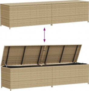 Skrzynia ogrodowa vidaXL Skrzynia ogrodowa, mieszany beż, 469 L, polirattan 7
