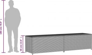Skrzynia ogrodowa vidaXL Skrzynia ogrodowa, mieszany beż, 469 L, polirattan 10