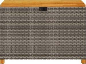 Skrzynia ogrodowa vidaXL Skrzynia ogrodowa, szara, 110x55x63 cm, polirattan i akacja 4