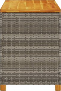 Skrzynia ogrodowa vidaXL Skrzynia ogrodowa, szara, 110x55x63 cm, polirattan i akacja 5