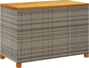 Skrzynia ogrodowa vidaXL Skrzynia ogrodowa, szara, 110x55x63 cm, polirattan i akacja 6