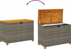 Skrzynia ogrodowa vidaXL Skrzynia ogrodowa, szara, 110x55x63 cm, polirattan i akacja 7