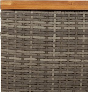 Skrzynia ogrodowa vidaXL Skrzynia ogrodowa, szara, 110x55x63 cm, polirattan i akacja 8