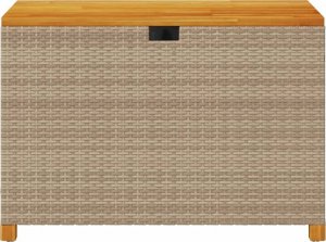 Skrzynia ogrodowa vidaXL Skrzynia ogrodowa, beżowa, 110x55x63 cm, polirattan i akacja 4