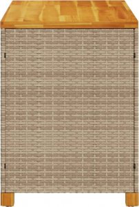 Skrzynia ogrodowa vidaXL Skrzynia ogrodowa, beżowa, 110x55x63 cm, polirattan i akacja 5