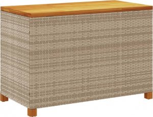 Skrzynia ogrodowa vidaXL Skrzynia ogrodowa, beżowa, 110x55x63 cm, polirattan i akacja 6