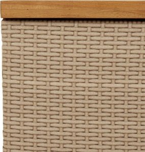 Skrzynia ogrodowa vidaXL Skrzynia ogrodowa, beżowa, 110x55x63 cm, polirattan i akacja 8