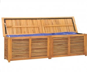 Skrzynia ogrodowa vidaXL Skrzynia ogrodowa z workiem, 200x50x53 cm, lite drewno tekowe 4