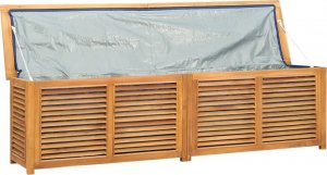 Skrzynia ogrodowa vidaXL Skrzynia ogrodowa z workiem, 200x50x53 cm, lite drewno tekowe 5