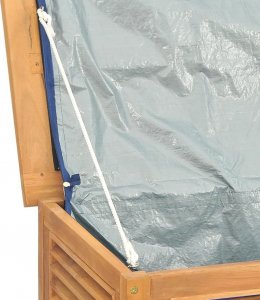 Skrzynia ogrodowa vidaXL Skrzynia ogrodowa z workiem, 200x50x53 cm, lite drewno tekowe 8