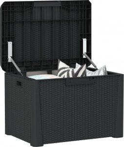 Skrzynia ogrodowa vidaXL Skrzynia ogrodowa, antracytowa, 125 L, PP 4