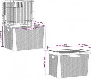 Skrzynia ogrodowa vidaXL Skrzynia ogrodowa, antracytowa, 125 L, PP 10