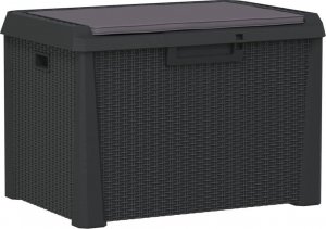Skrzynia ogrodowa vidaXL Skrzynia ogrodowa z poduszką na siedzisku, antracyt, 125 L, PP 2