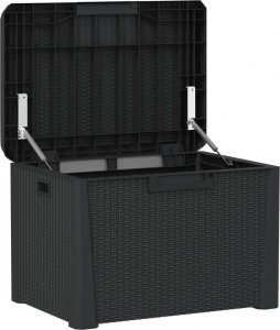 Skrzynia ogrodowa vidaXL Skrzynia ogrodowa z poduszką na siedzisku, antracyt, 125 L, PP 5