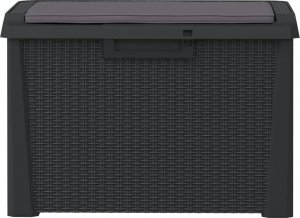 Skrzynia ogrodowa vidaXL Skrzynia ogrodowa z poduszką na siedzisku, antracyt, 125 L, PP 6