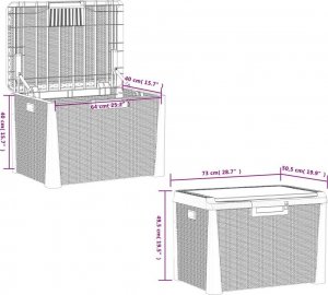 Skrzynia ogrodowa vidaXL Skrzynia ogrodowa z poduszką na siedzisku, antracyt, 125 L, PP 10