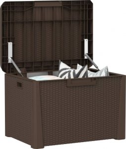 Skrzynia ogrodowa vidaXL Skrzynia ogrodowa, brązowa, 125 L, PP 4