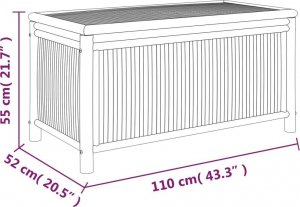 Skrzynia ogrodowa vidaXL Skrzynia ogrodowa, 110x52x55 cm, bambus 8