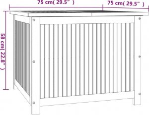 Skrzynia ogrodowa vidaXL Skrzynia ogrodowa, 75x75x58 cm, drewno akacjowe 7