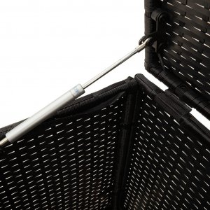 Skrzynia ogrodowa vidaXL Skrzynia ogrodowa z kółkami, czarna, 190 L, polirattan 8