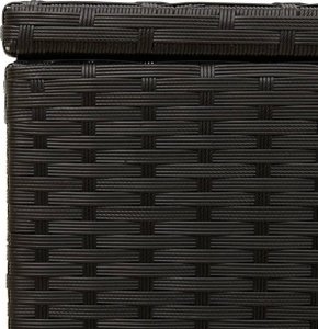 Skrzynia ogrodowa vidaXL Skrzynia ogrodowa z kółkami, czarna, 190 L, polirattan 9