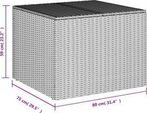 Skrzynia ogrodowa vidaXL Skrzynia ogrodowa, szara, 291 L, polirattan 11